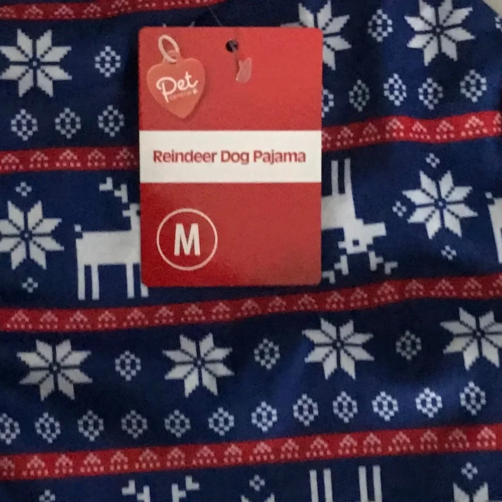Pet Central Reindeer Dog Pajama NEW Size M-14”/35.56cm